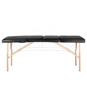 Folding 3-part massage table, black