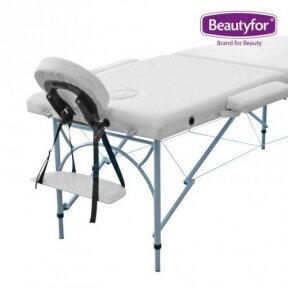 Folding massage table with aluminum frame, white