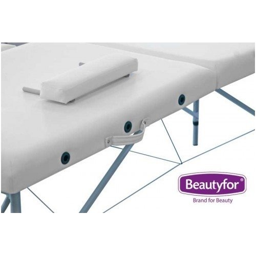 Folding massage table with aluminum frame, white 2