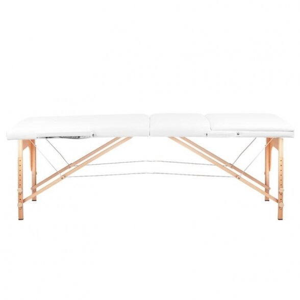 Folding 3-part massage table, white 1