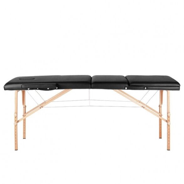 Folding 3-part massage table, black 1