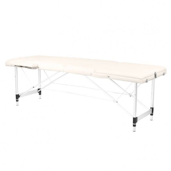 Folding 3-part massage table KOMFORT 3, cream