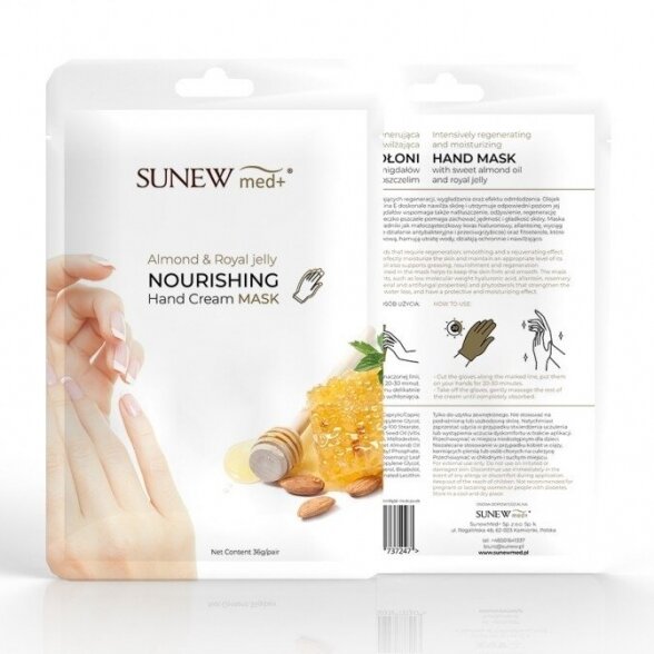 SUNEWmed+ pirštinės/kaukė  SWEET ALMOND OIL AND ROYAL JELLY 1 vnt. 2