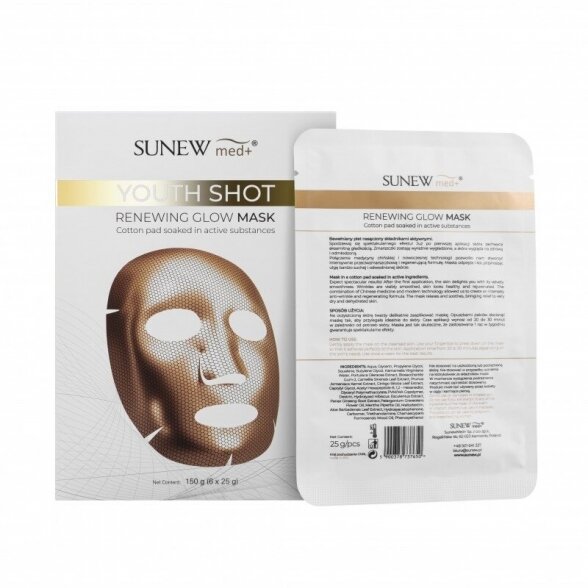 SUNEWmed+ Youth Shot sheet face mask, 25g, 1pc.