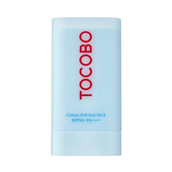 TOCOBO Cotton Soft Sun Stick SPF50+ apsauginis veido pieštukas-kremas nuo saulės, 19g