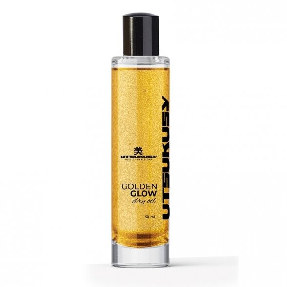 Utsukusy GOLDEN GLOW sausas kūno ir plaukų aliejus su švytėjimo dalelėmis,  50ml