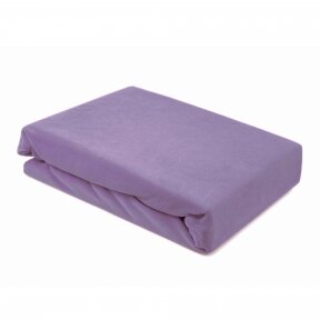 Velor cosmetology bed sheet with rubber 100 x 215 cm, purple