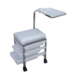 Trolley for manicure and pedicure with 3 drawers CH-5005, white color