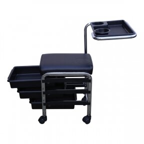 Trolley for manicure and pedicure with 3 drawers CH-5005, black color