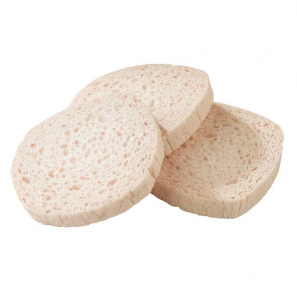 Facial cleansing sponge SIBEL NATURAL, 3 pcs.