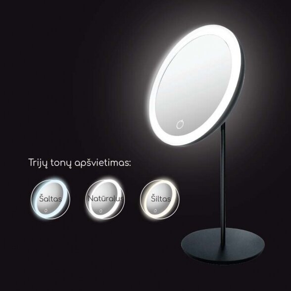 Mirror on the leg with LED lighting Be Osom, black color 3