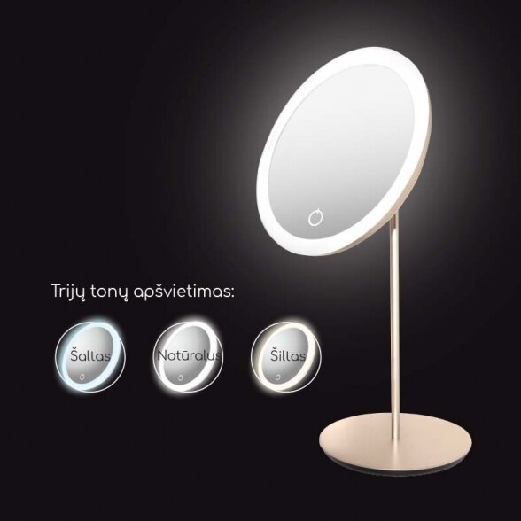 Mirror on the leg with LED lighting Be Osom, champagne color 1