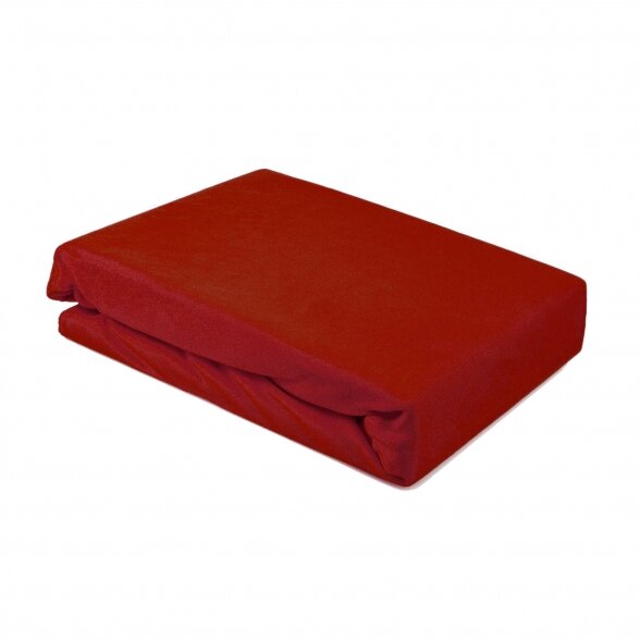 Velor cosmetology bed sheet with rubber 100 x 215 cm, burgundy 84