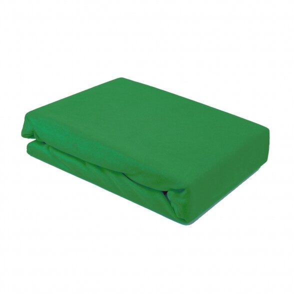 Velor cosmetology bed sheet with rubber 100 x 215 cm, dark green