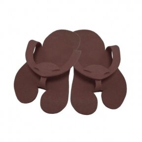 Disposable open slippers made of felt, dark brown. 10 pairs.