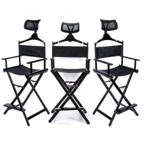 Makeup chair KC-CH03 with additional headrest, black