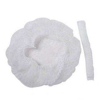 Disposable non-woven pleated caps , white color 100 pcs