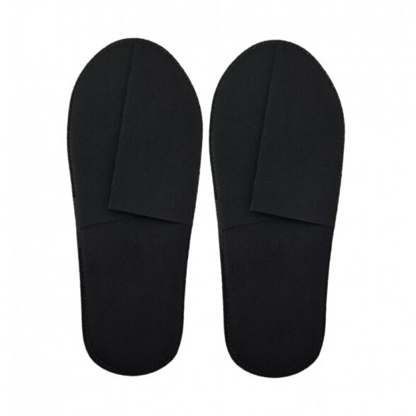 Disposable closed slippers STANDARD BLACK 10 pairs, black