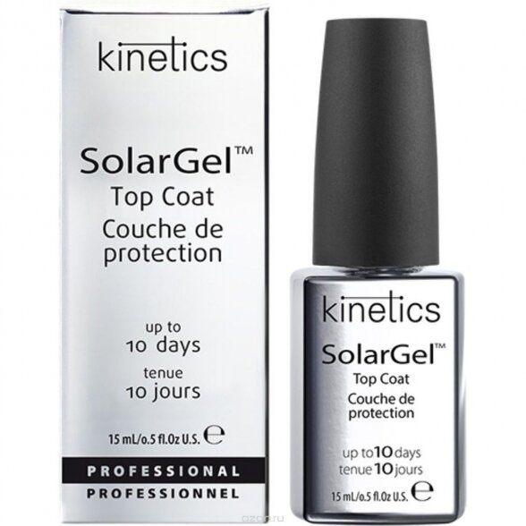 Viršutinis nagų lako sluoksnis KINETICS SolarGel Top Coat, 15 ml