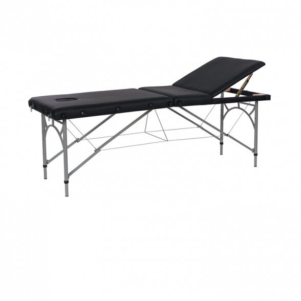 Weelko Vastis foldable 3-part massage table, aluminum frame, black 1