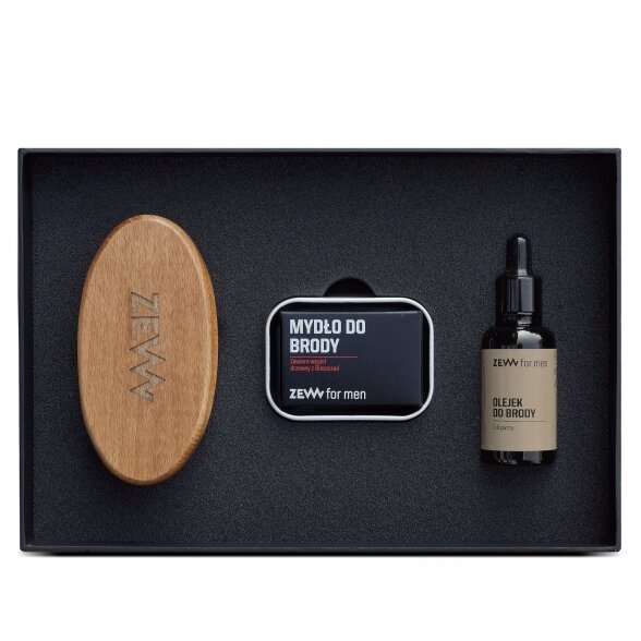 ZEW FOR MEN Simple Lumberjack beard care set (soap+soap bar, brush, oil)