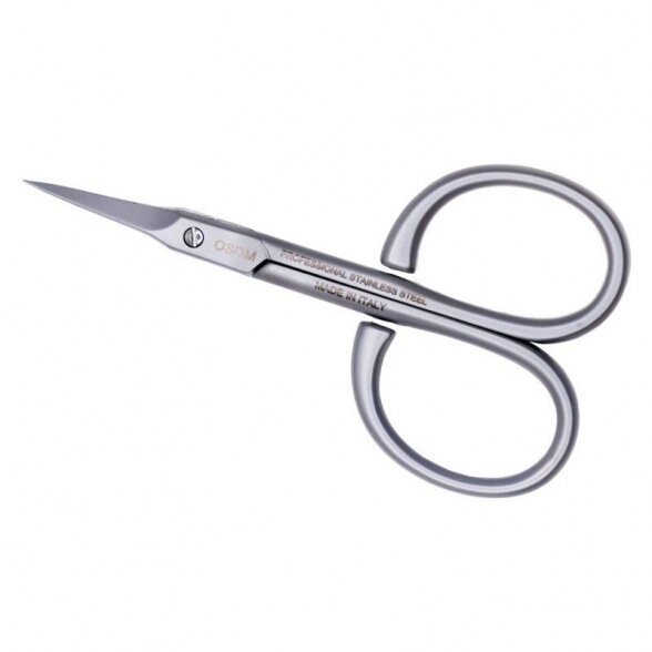 Cuticle scissors Osom, 9 cm, stainless steel, curved, pointed end